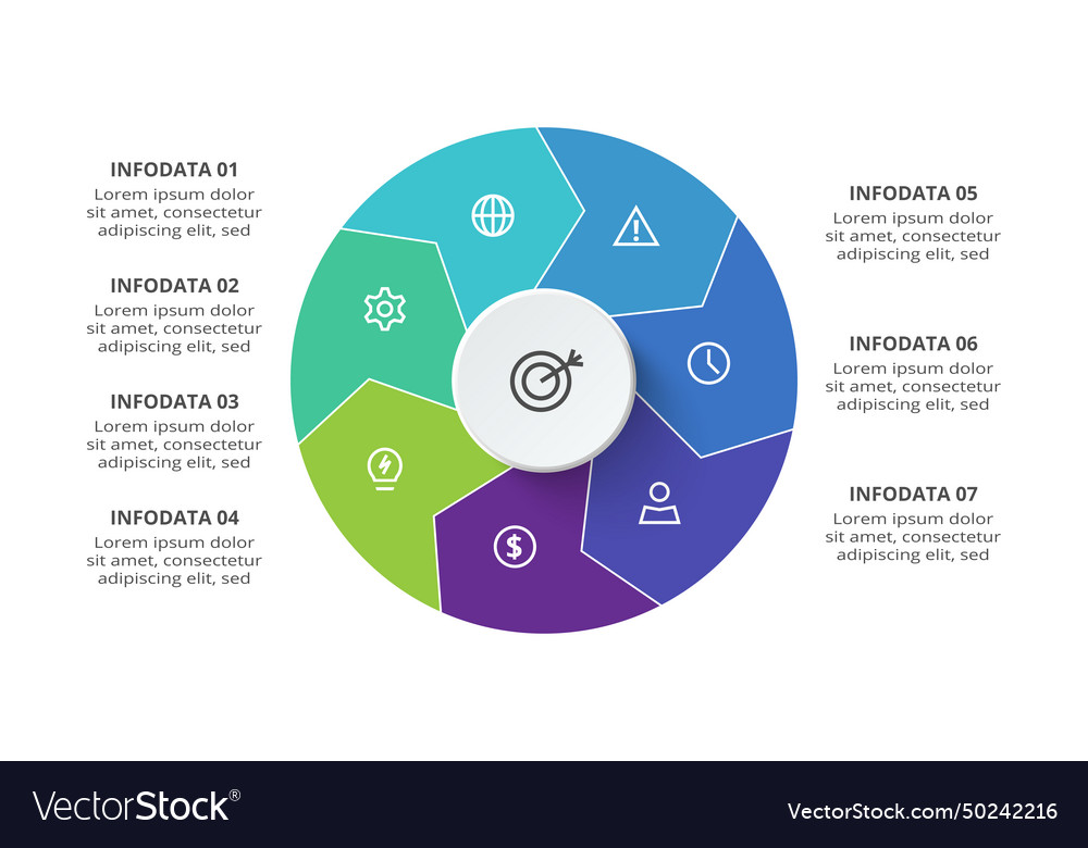 Creative concept for infographic with 7 steps Vector Image