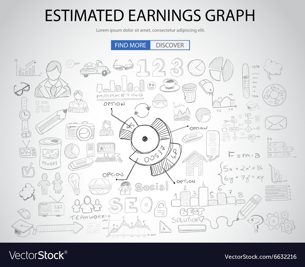 Estimate Earnings Concept With Doodle Design Style