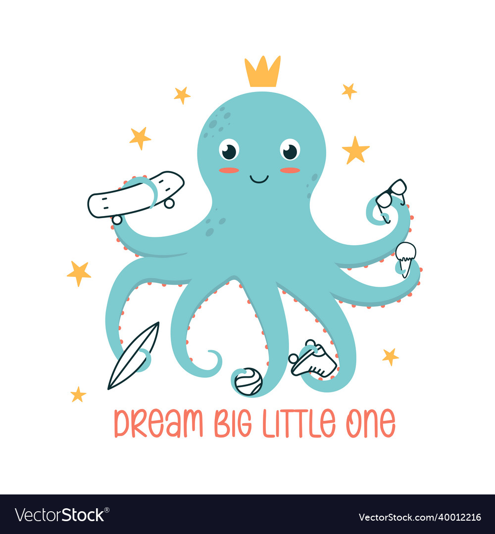 Hand drawing octopus Royalty Free Vector Image