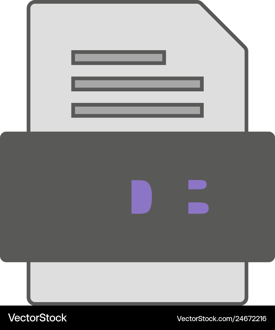 Mdb file document icon Royalty Free Vector Image