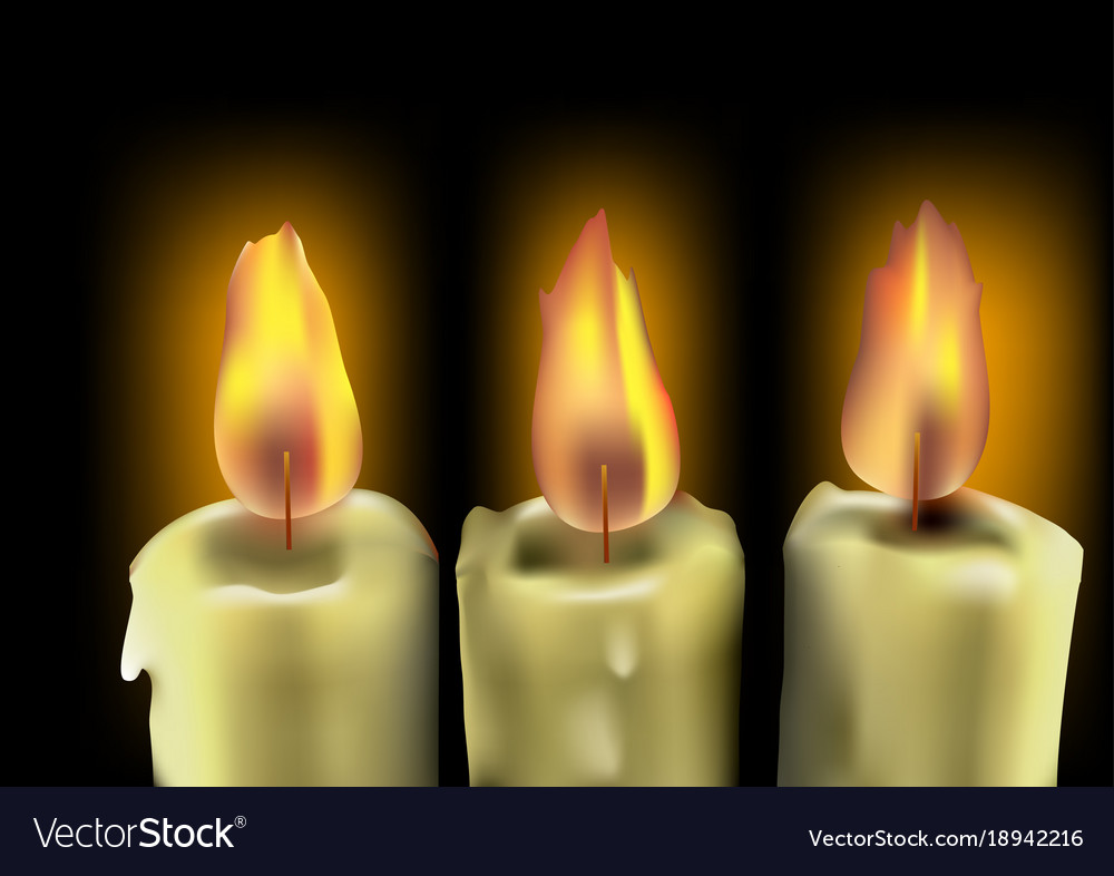 Tree burning candles Royalty Free Vector Image