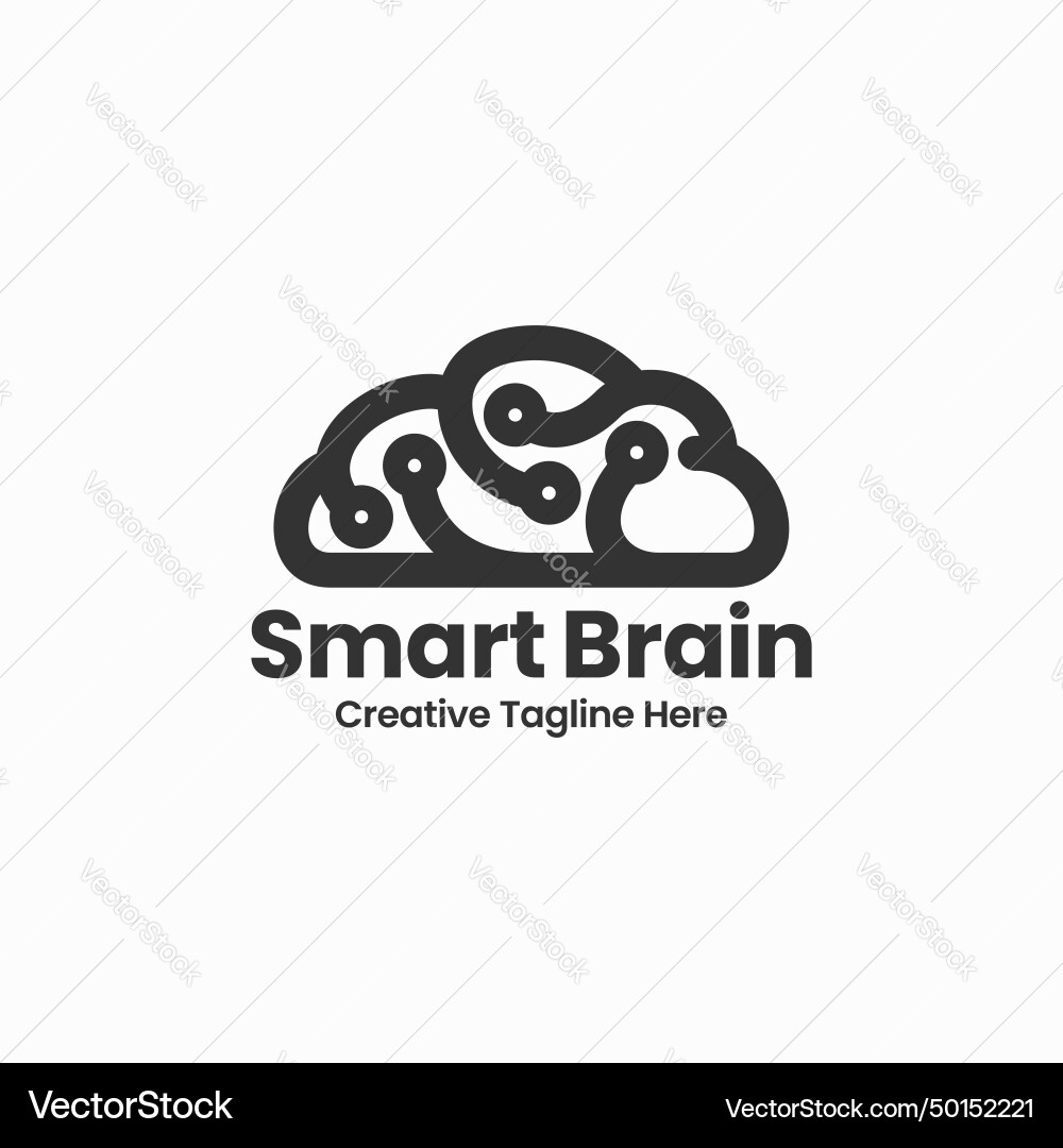Brain technology logo or artificial Royalty Free Vector