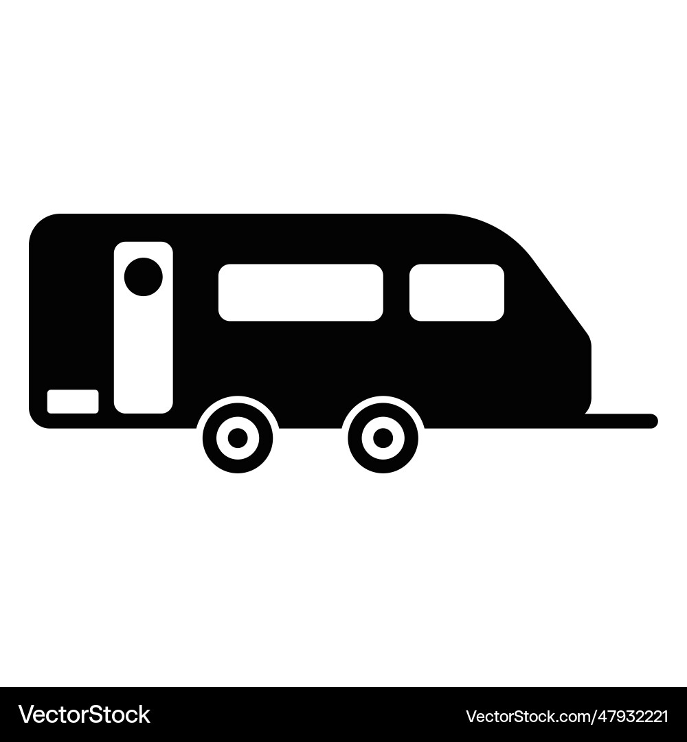 Caravan trailer flat icon Royalty Free Vector Image