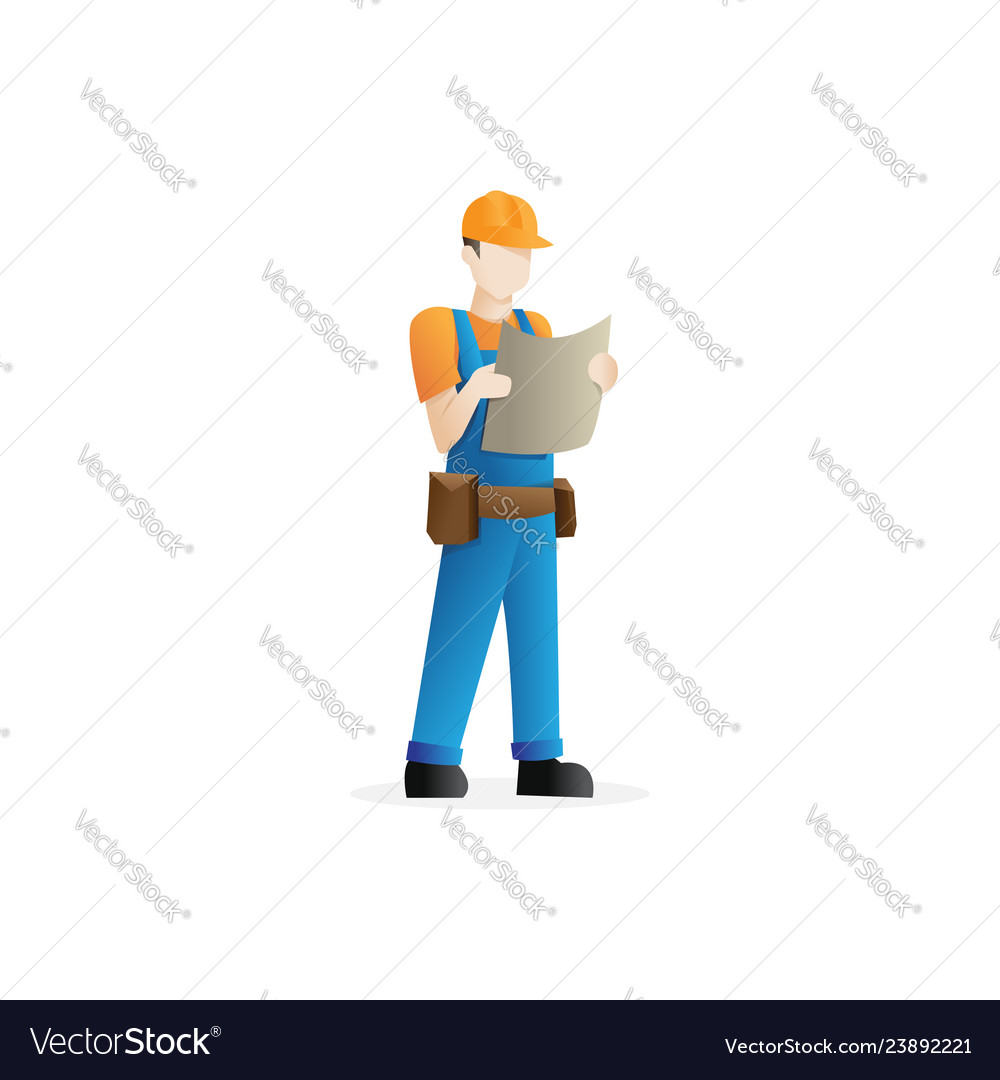 Construction worker character Royalty Free Vector Image