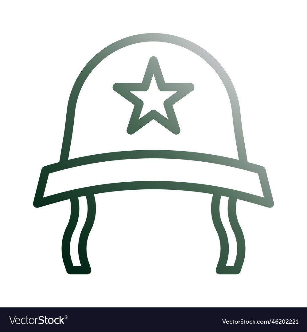 Helmet icon gradient green white style military Vector Image