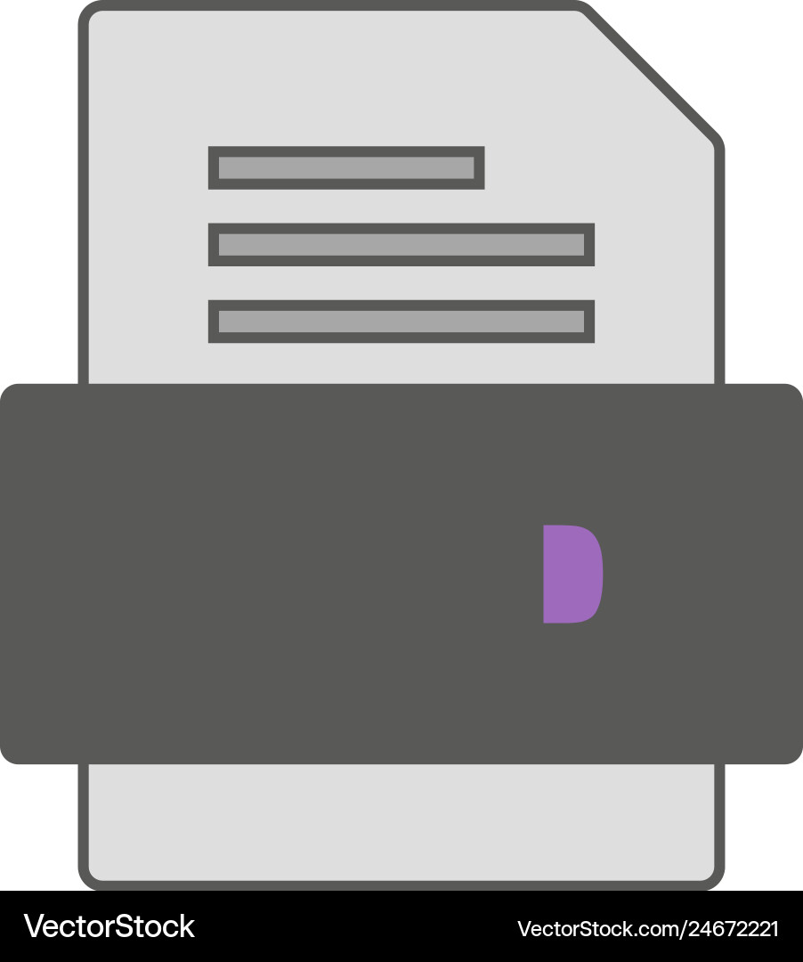 Myd file document icon Royalty Free Vector Image