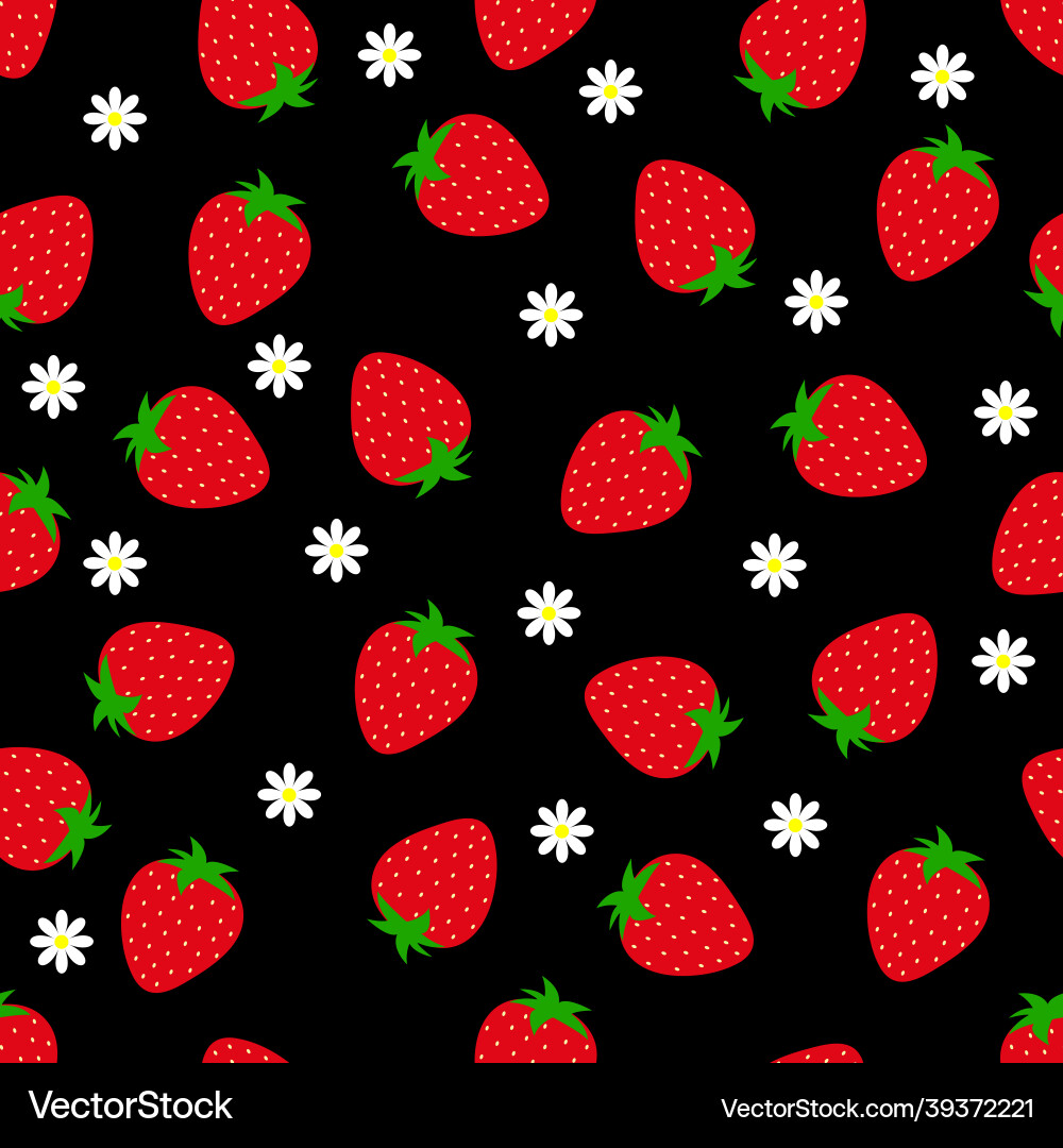 Seamless pattern with strawberries Royalty Free Vector Image