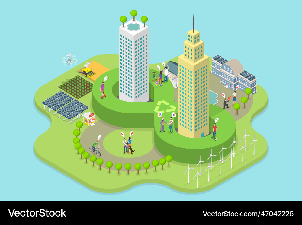 3d isometric flat conceptual Royalty Free Vector Image