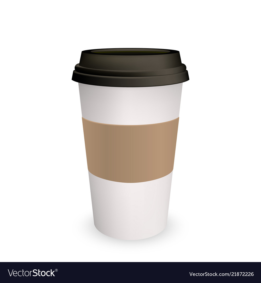 Coffee cup paper mockup 3d isolated model Vector Image