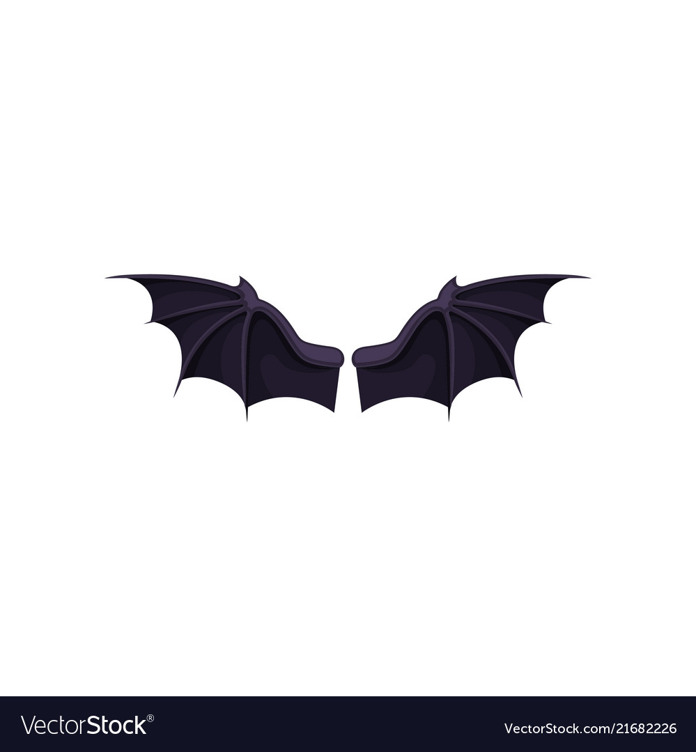 Flat icon black bat wings accessory of Royalty Free Vector
