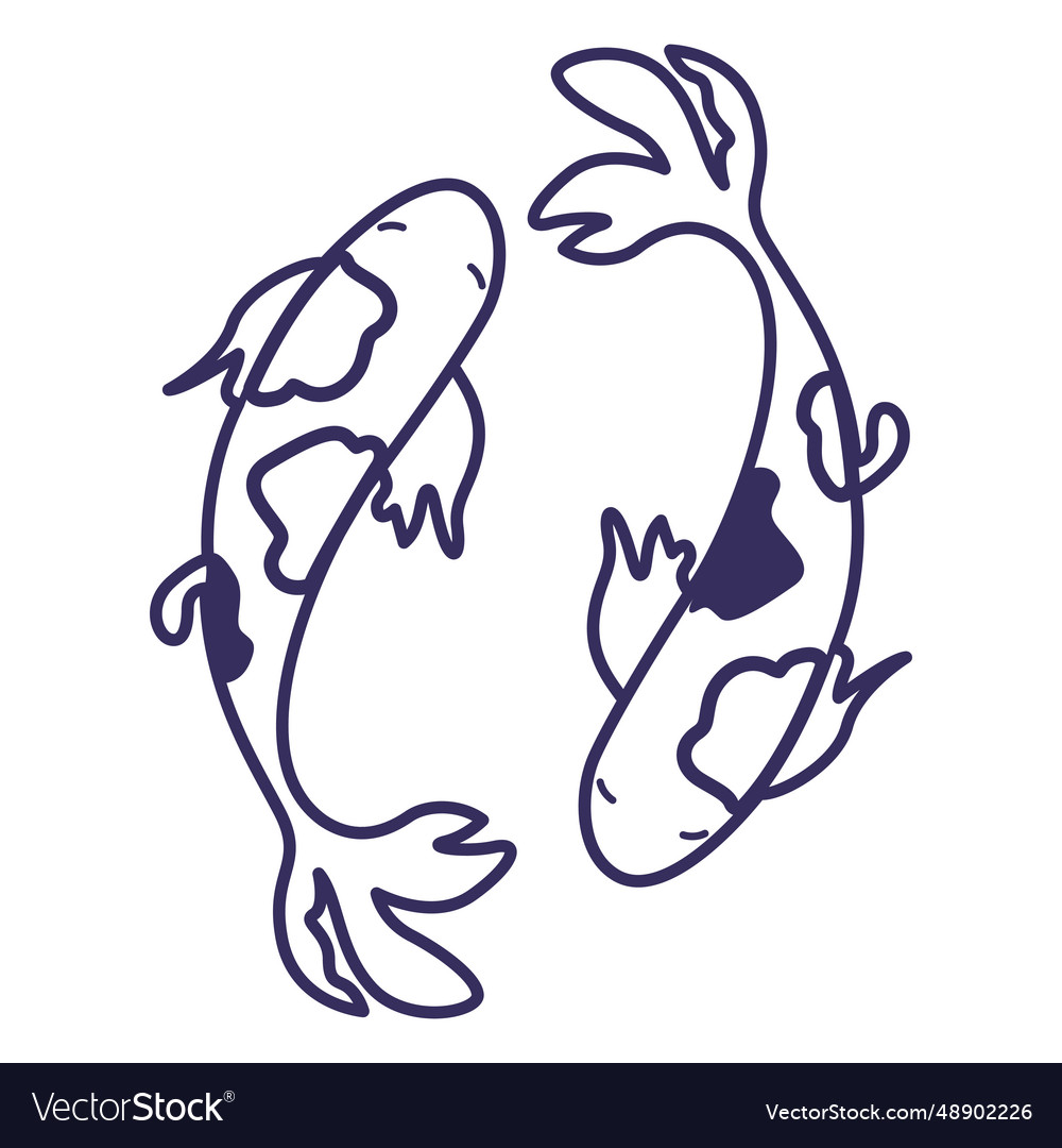 Koi fish stroke Royalty Free Vector Image - VectorStock