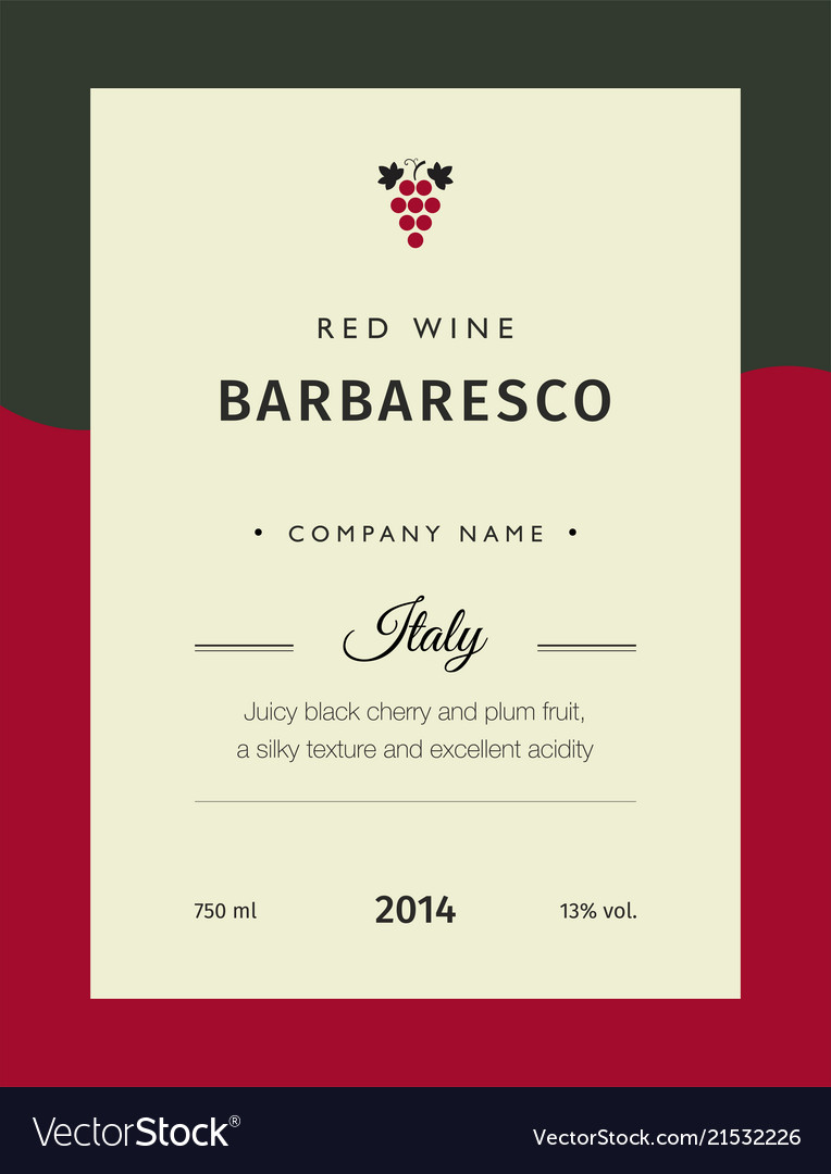 Red wine labels premium template set Royalty Free Vector For Blank Wine Label Template