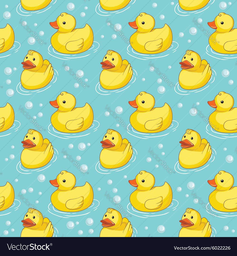 Seamless pattern with yellow ducks Royalty Free Vector Image