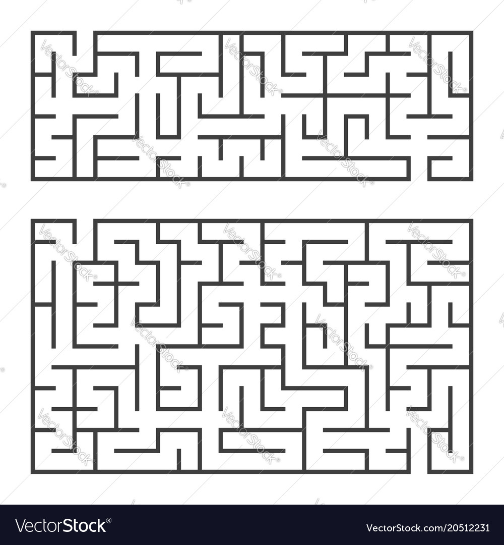 A set of two rectangular mazes with an entrance Vector Image