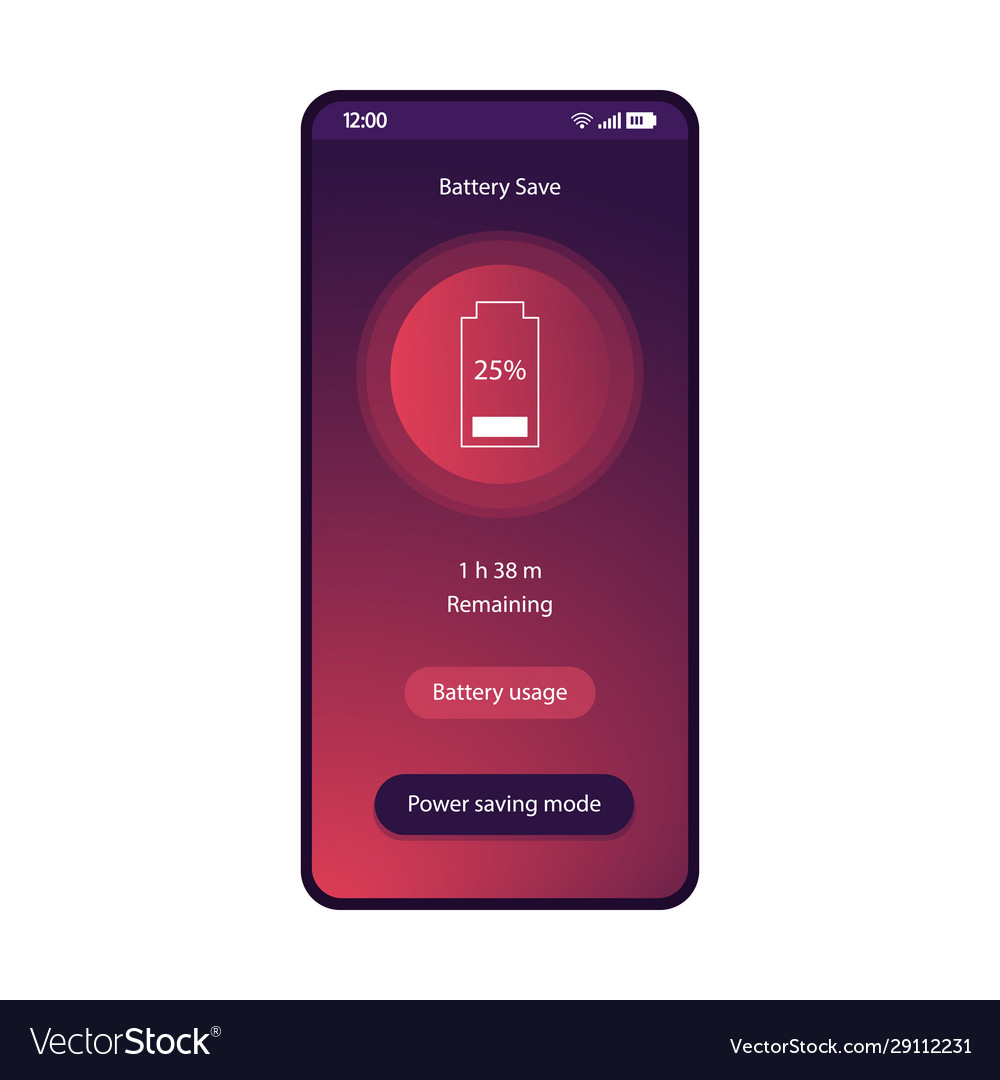 battery-saver-app-smartphone-interface-template-vector-image