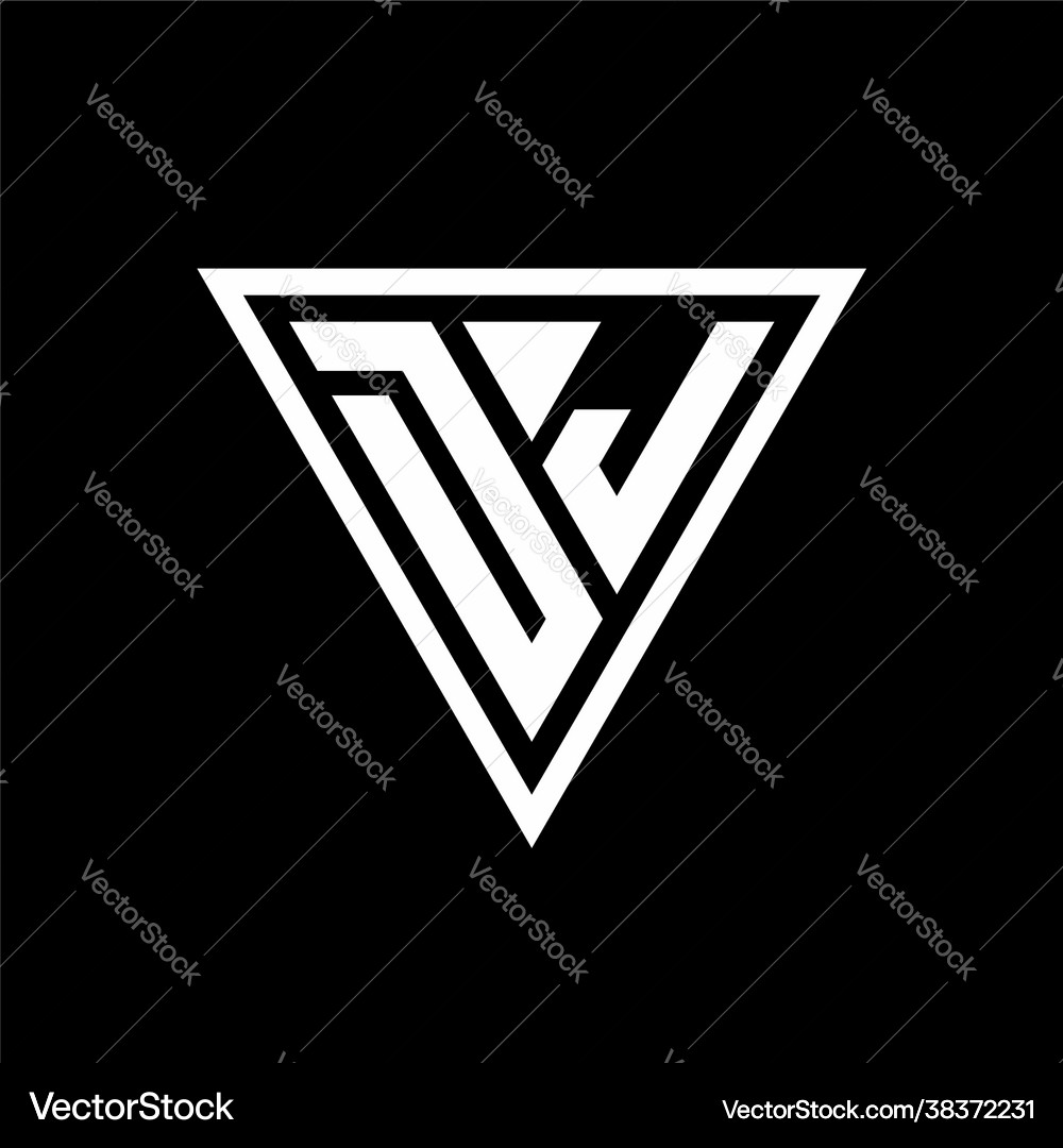 Dj logo monogram with triangle shape designs Vector Image