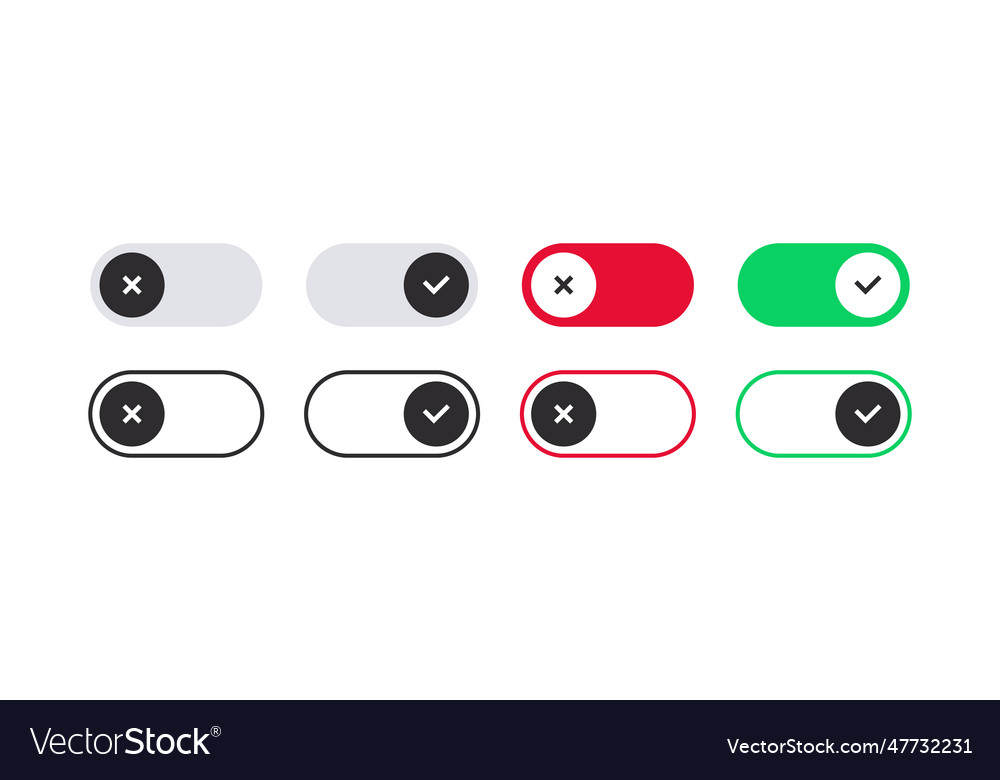 On and off switch icons off buttons set Royalty Free Vector