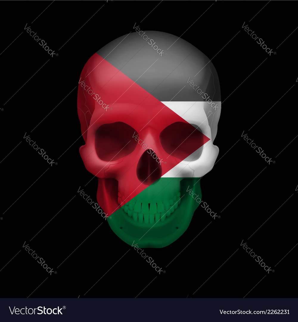 palestinian flag skull royalty free vector image