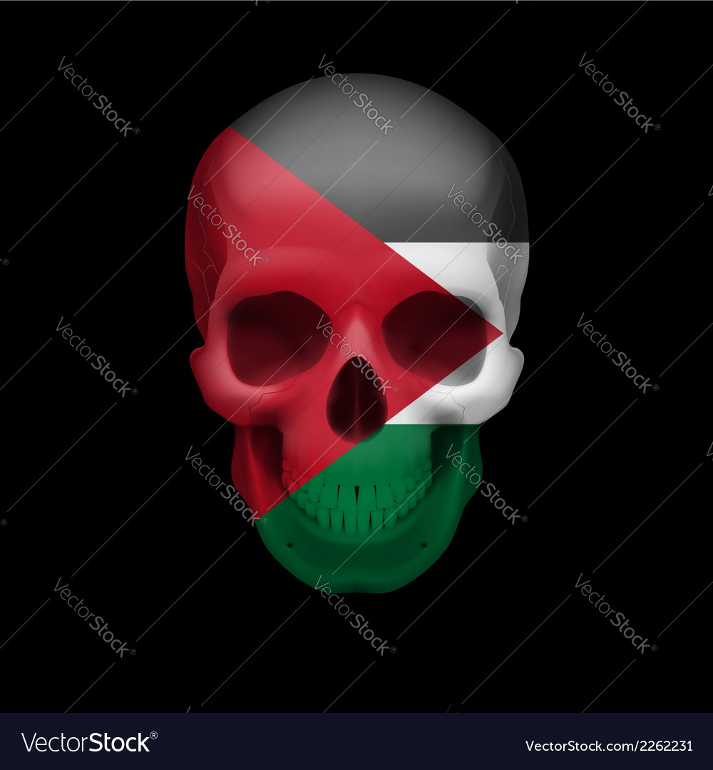 Palestinian flag skull