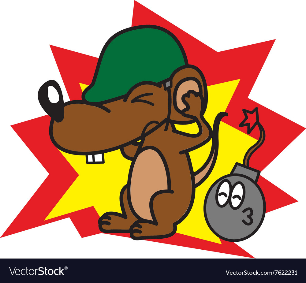 Rat and bomb Royalty Free Vector Image - VectorStock