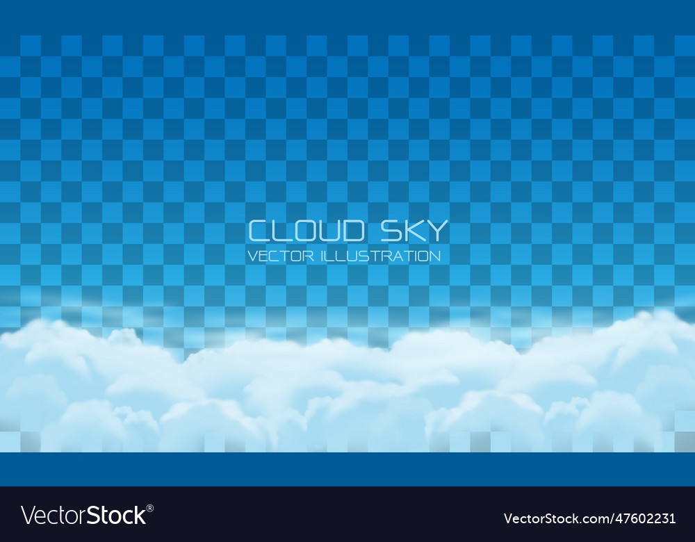 Realistic white clouds on blue sky background