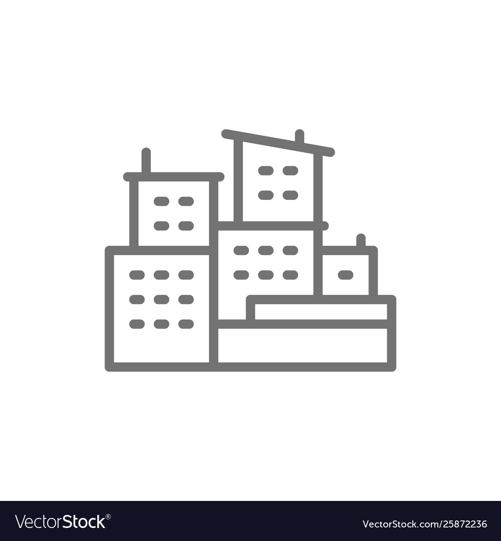 Brazilian slums favelas brazil line icon Vector Image