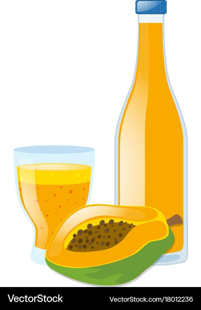 Fresh papaya and juice Royalty Free Vector Image