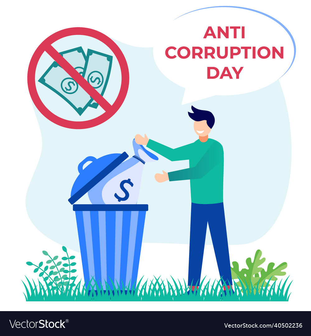 Graphic cartoon character of anti corruption day Vector Image Graphic cartoon character of anti corruption day Vector Image