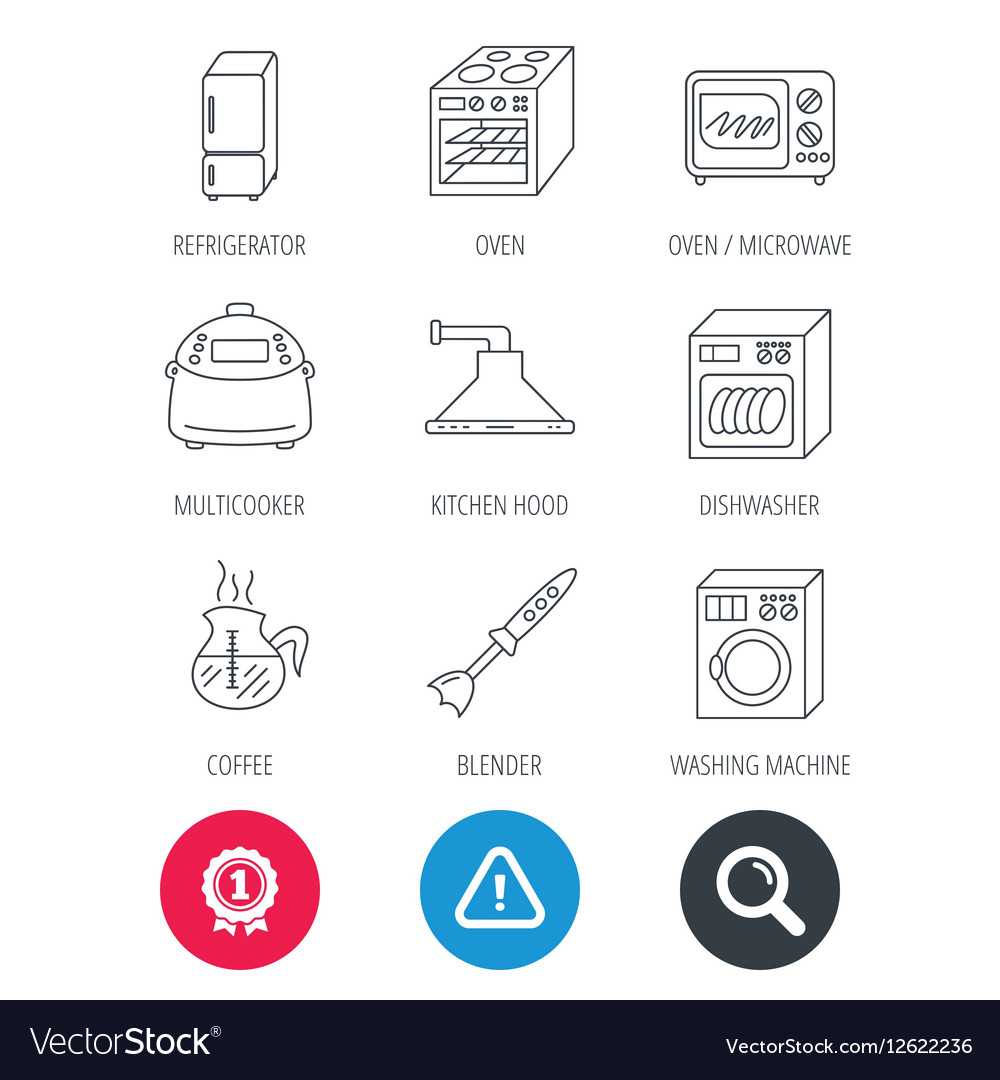 Microwave oven washing machine and blender Vector Image