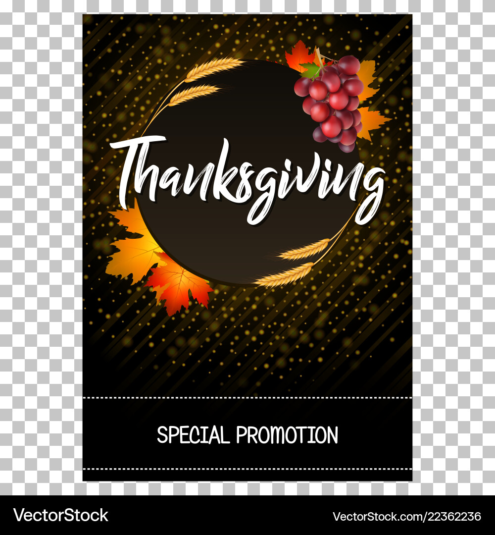 Thanksgiving card with wheat spikes maple leaves Vector Image