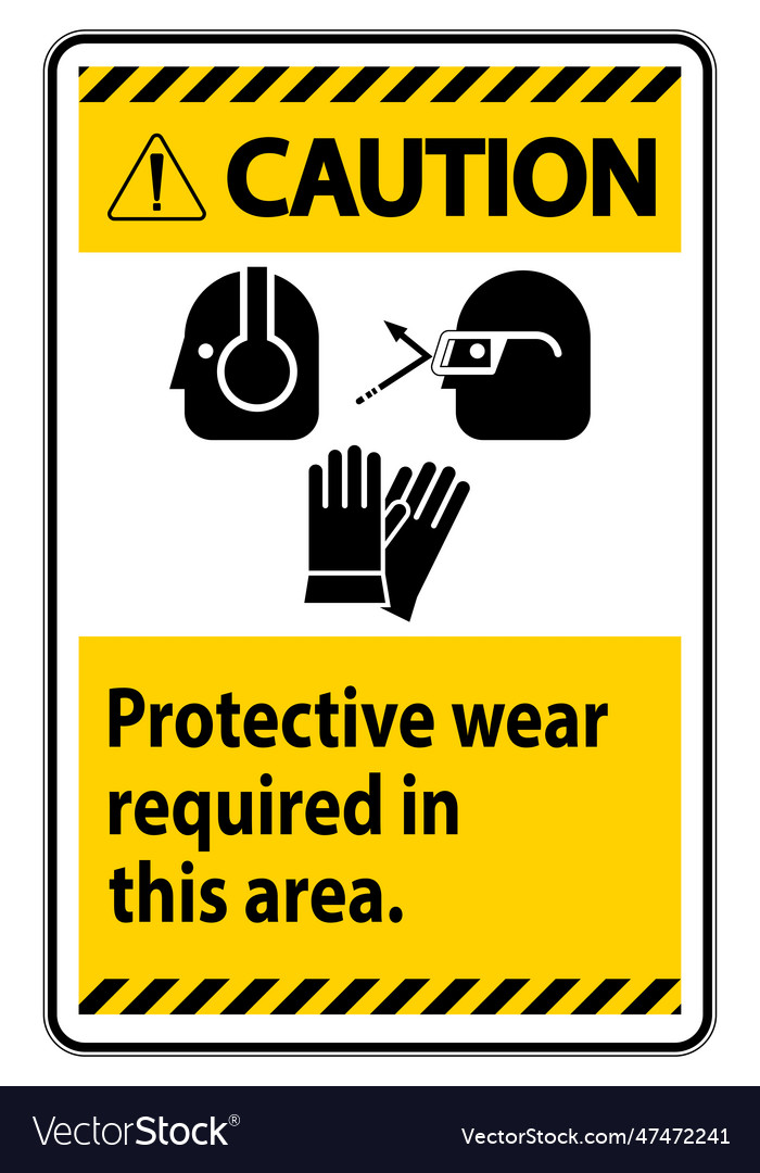 Caution sign wear protective equipment Royalty Free Vector