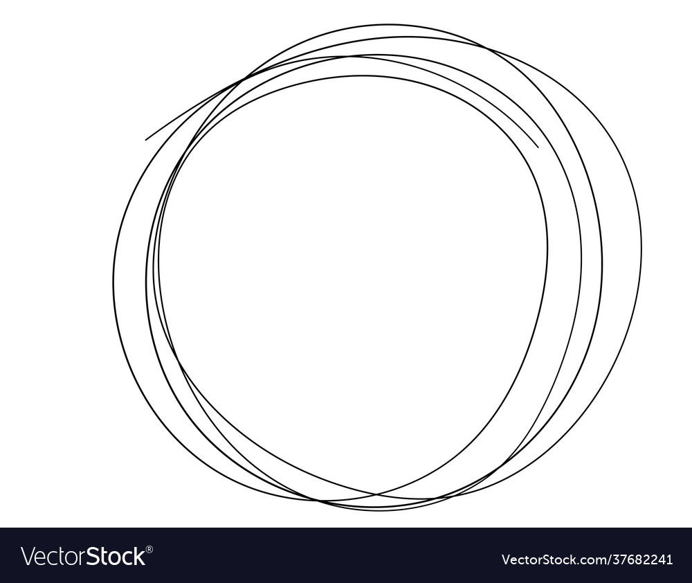 Hand drawn ring scribble abstract circle frame Vector Image