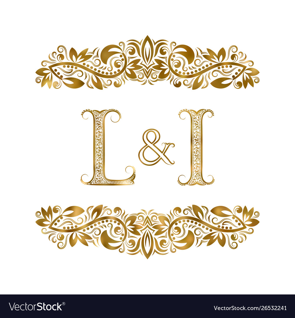 L and i vintage initials logo symbol letters