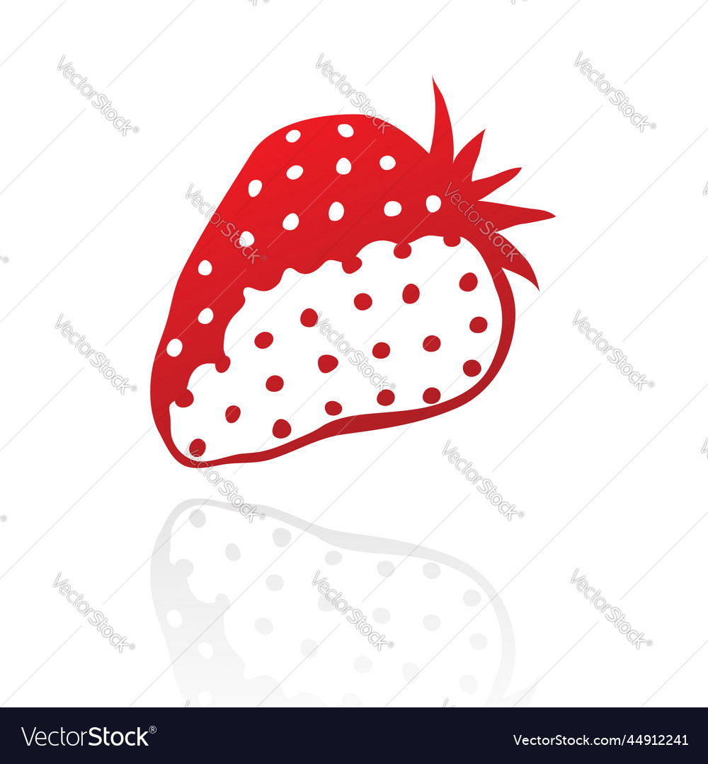 Line art red strawberry icon Royalty Free Vector Image