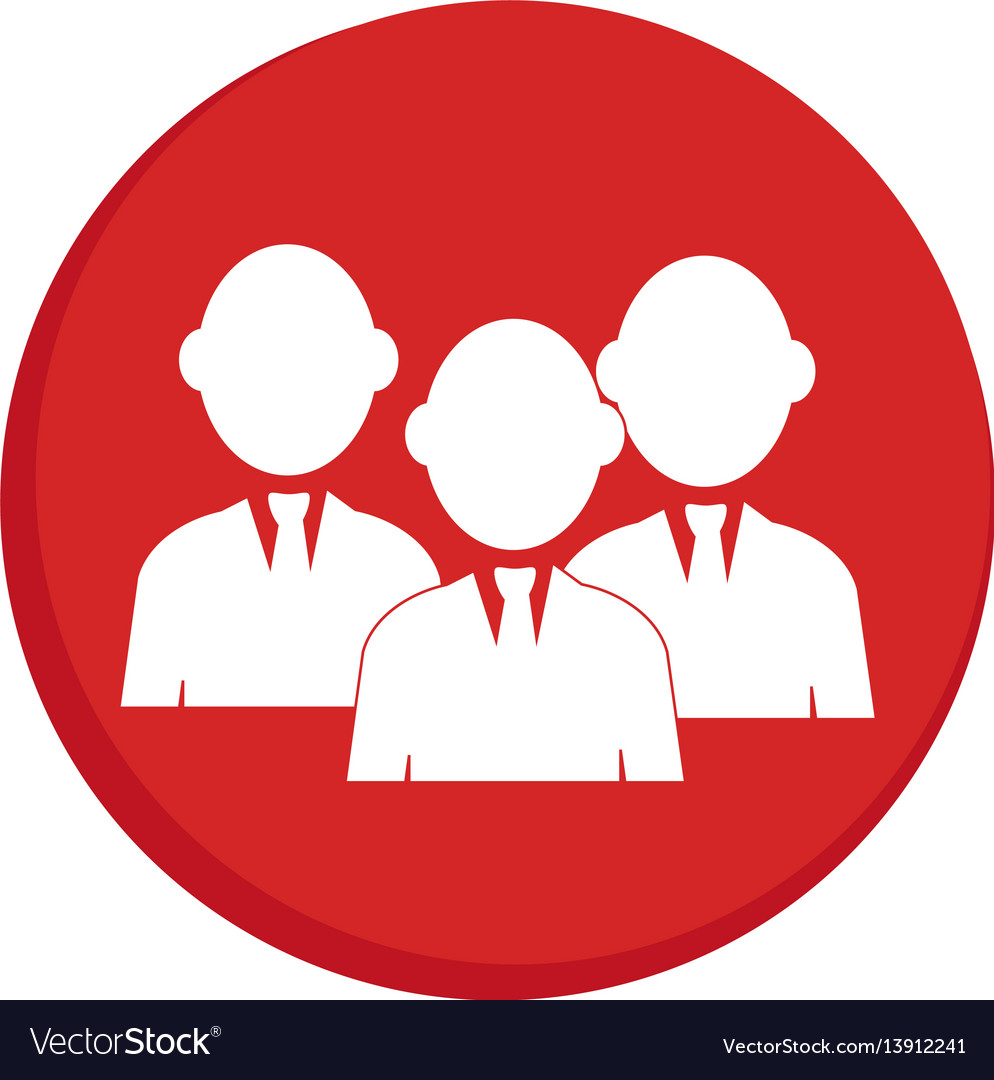 Red Circular Border Silhouette Executive Men Vector Image