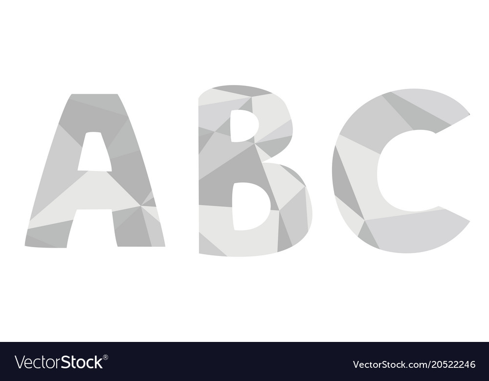 A b c grey alphabet letter set isolated on white Vector Image