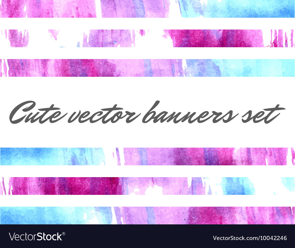cute watercolor banners royalty free vector image