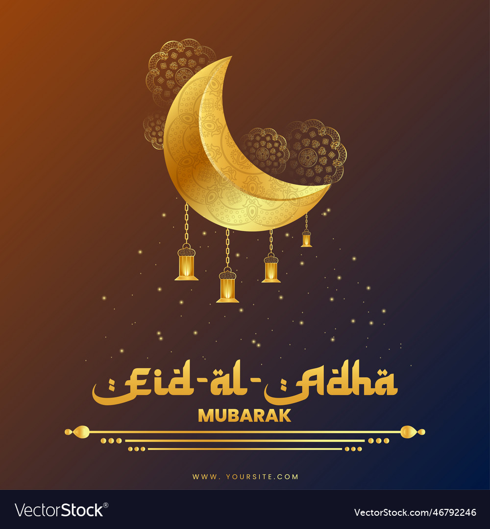 Eid al adha wishing post design with designed Vector Image