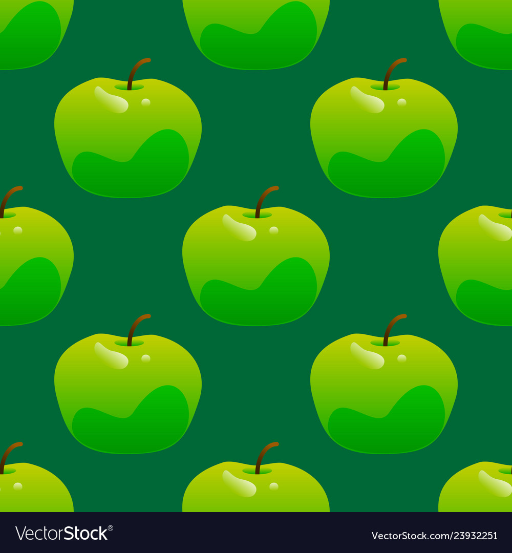 Green apple seamless pattern Royalty Free Vector Image