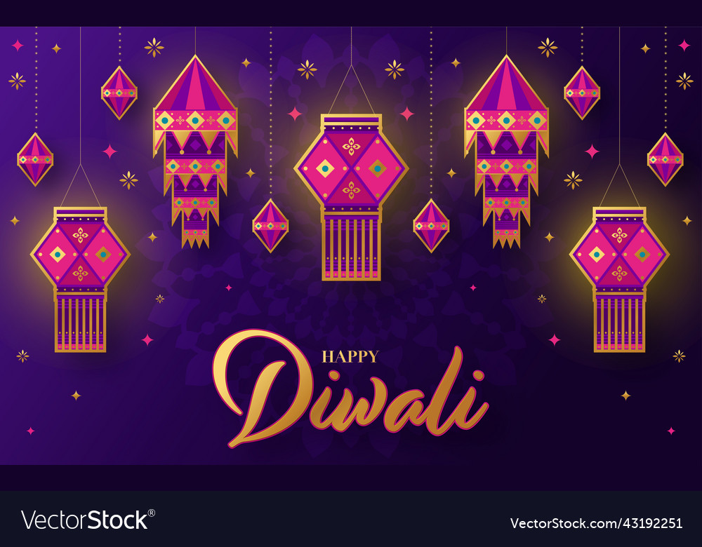 Happy diwali deepavali the indian festival Vector Image