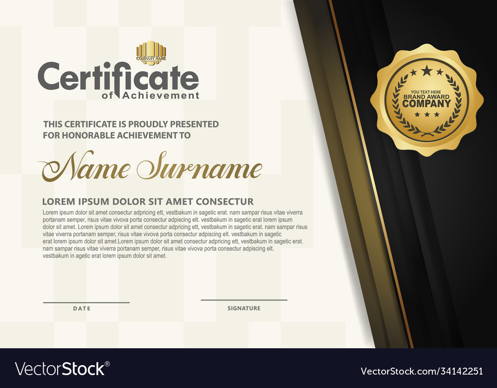 Luxury modern certificate template with flow Vector Image