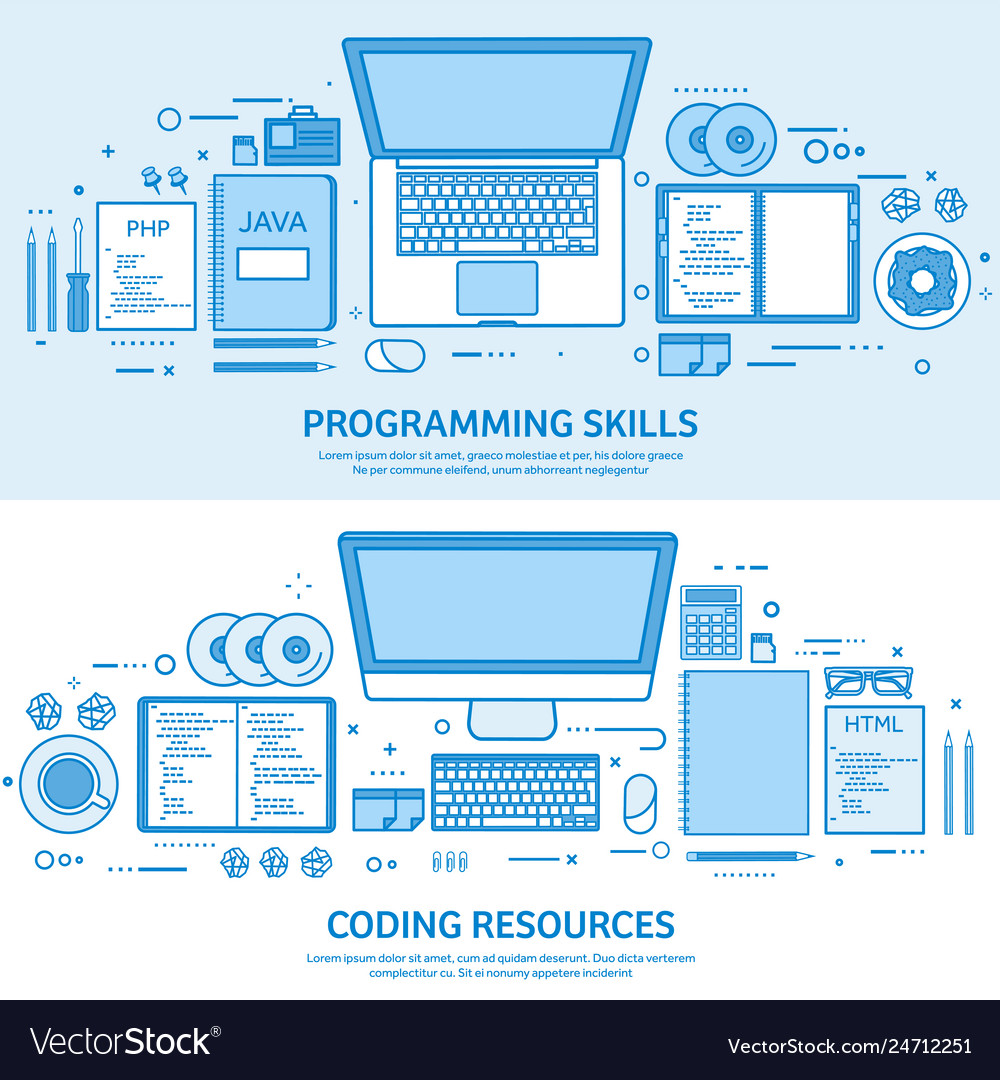 Programming coding and seo web development Vector Image