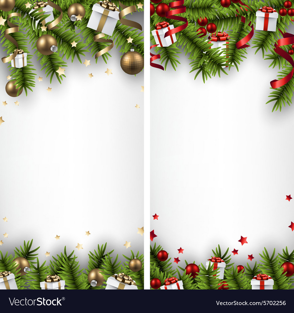 Christmas banners with spruce branches Royalty Free Vector