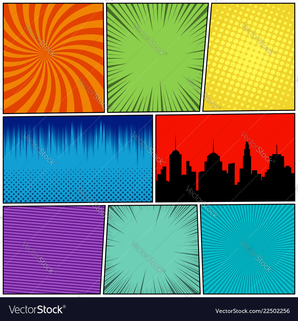 Comic book page template Royalty Free Vector Image