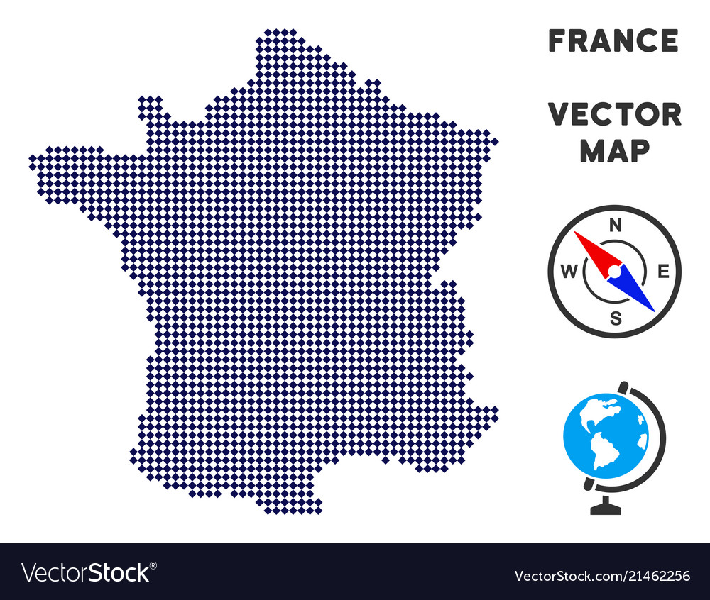 Dotted france map Royalty Free Vector Image - VectorStock