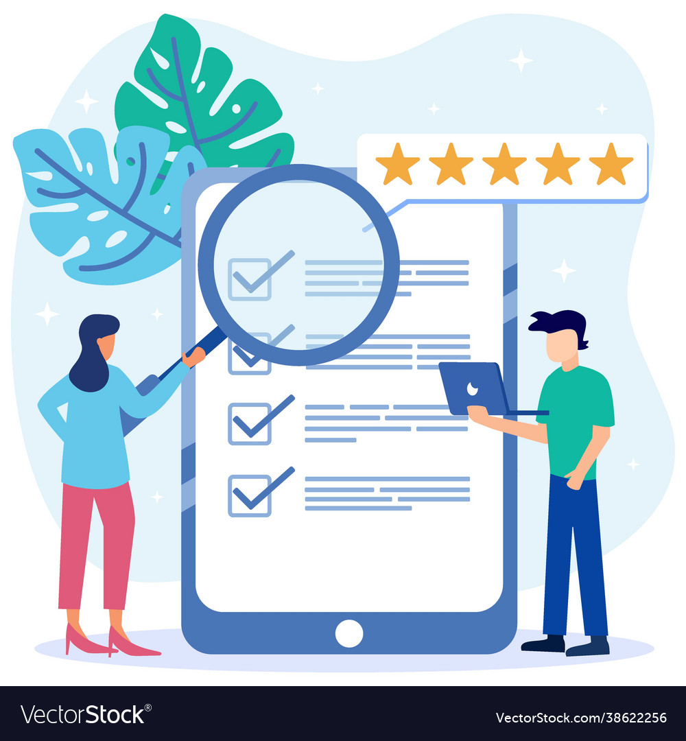 Premium Vector  Online survey illustration with people