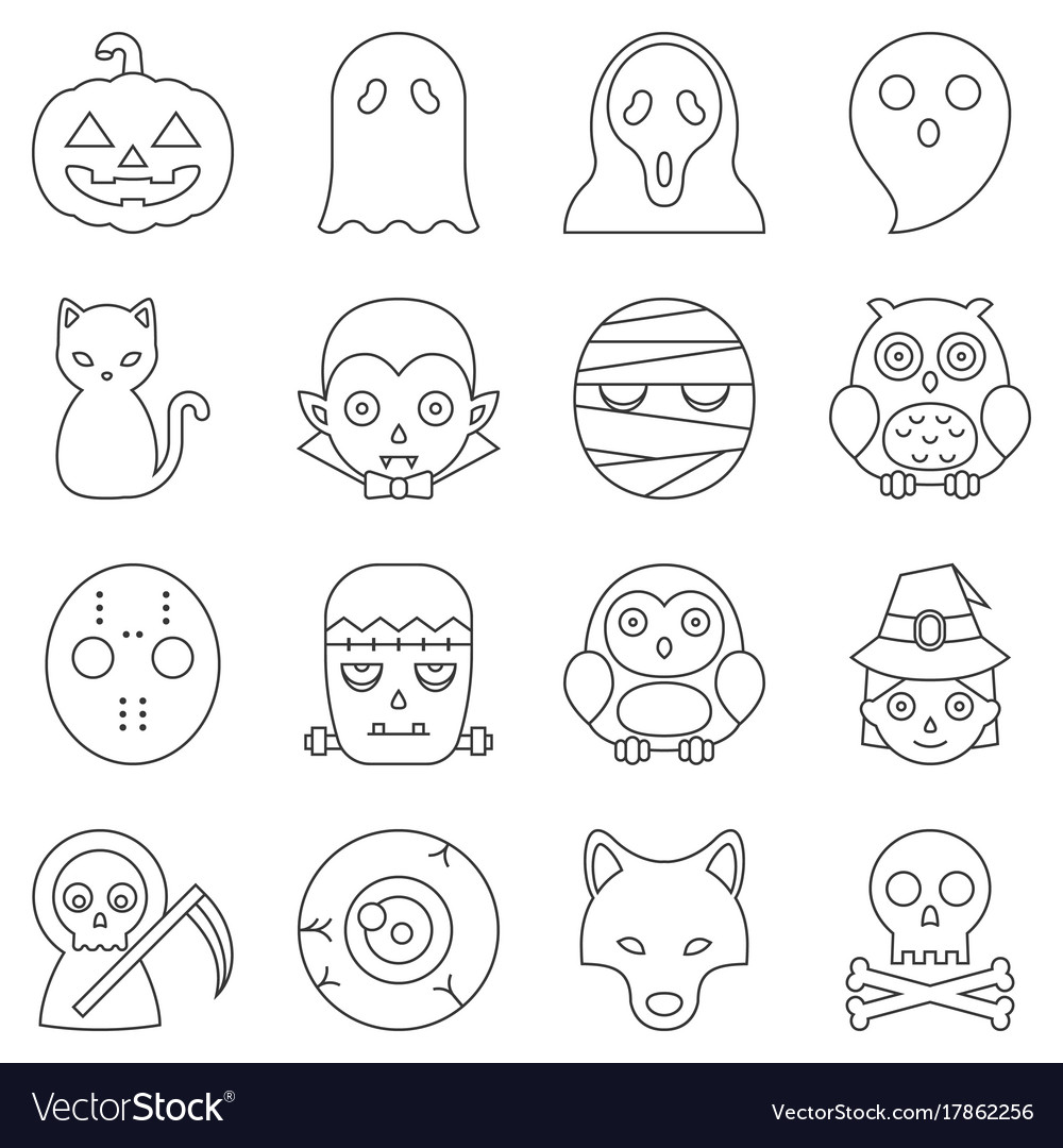 Halloween cute cartoon character Royalty Free Vector Image