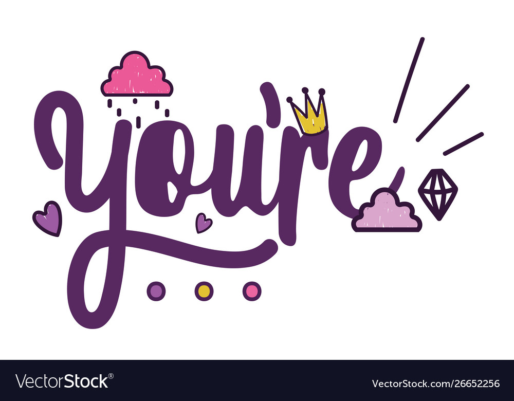 isolated-you-re-word-design-royalty-free-vector-image