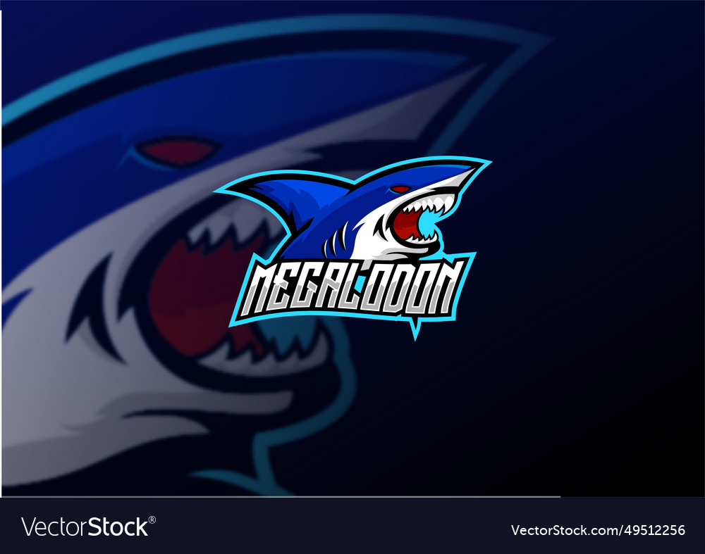 Megalodon logo esport design mascot Royalty Free Vector