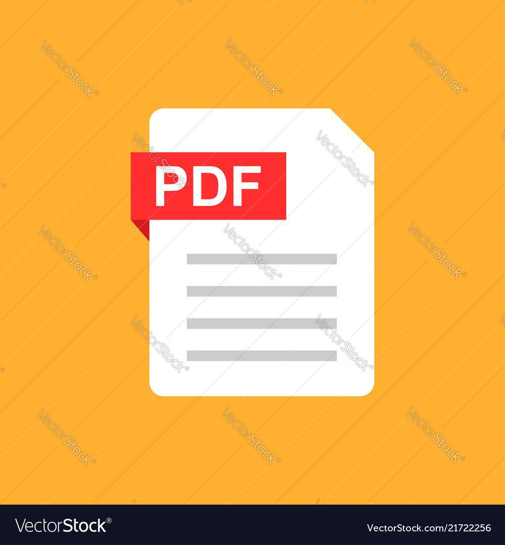 Pdf Document Note Icon In Flat Style Paper Sheet Vector Image